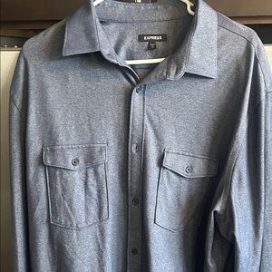 Express Navy Button-Up Shirt